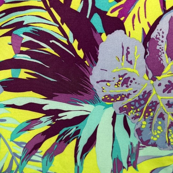 Title Nine Trouble Nimblene Dress‎ 4 Multicolor Tropical Built In Bra Zip A-Line - Picture 13 of 13